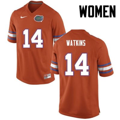 Women's Florida Gators #14 Jaylen Watkins NCAA Nike Orange Authentic Stitched College Football Jersey SDR4662SD